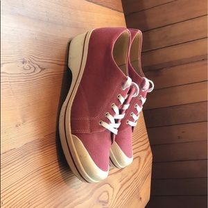 Dansko canvas vegan lace up clogs